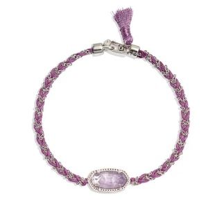 NWT Elaina Braided Silver Friendship Bracelet In Purple Amethyst!